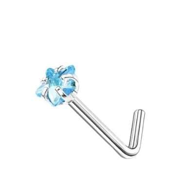 Etoile en pierre bleue sertie