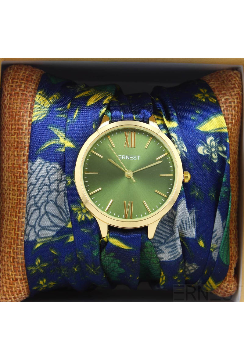 Montre foulard bleu