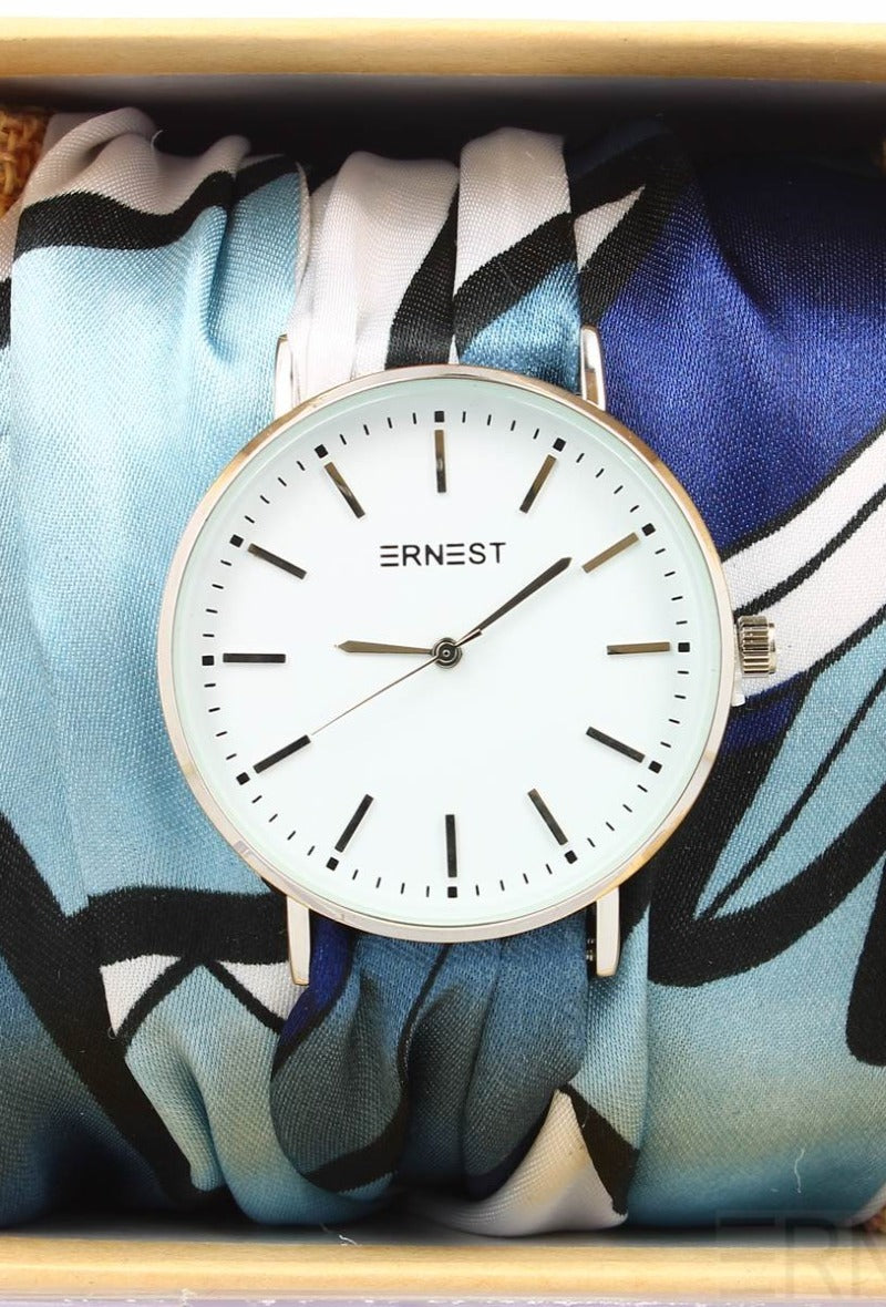 Montre foulard bleu
