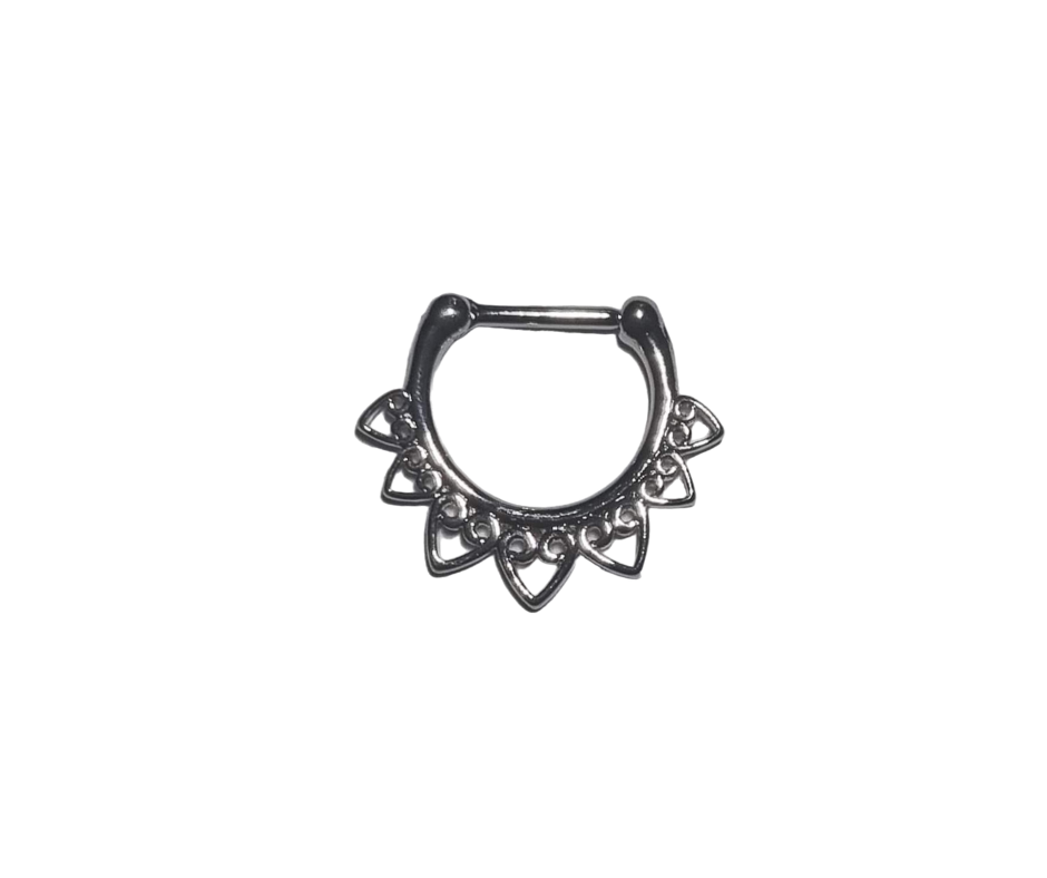 Septum argenté motifs cœur