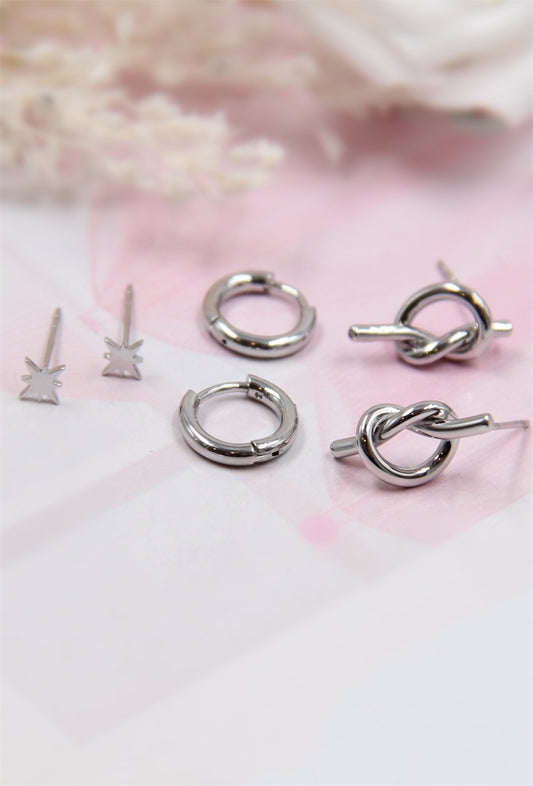 Boucles d'oreilles en lot de 3 paires modèles assortis