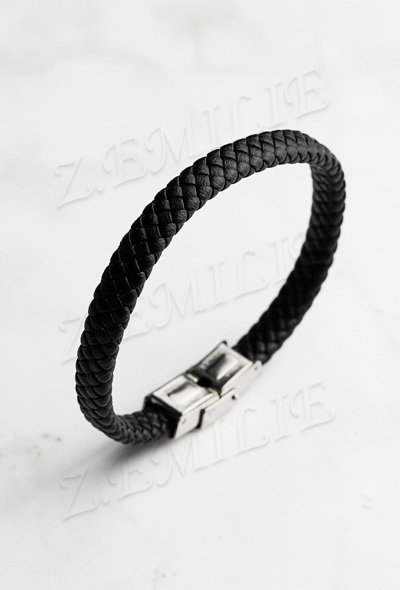 Bracelet cuir tressé