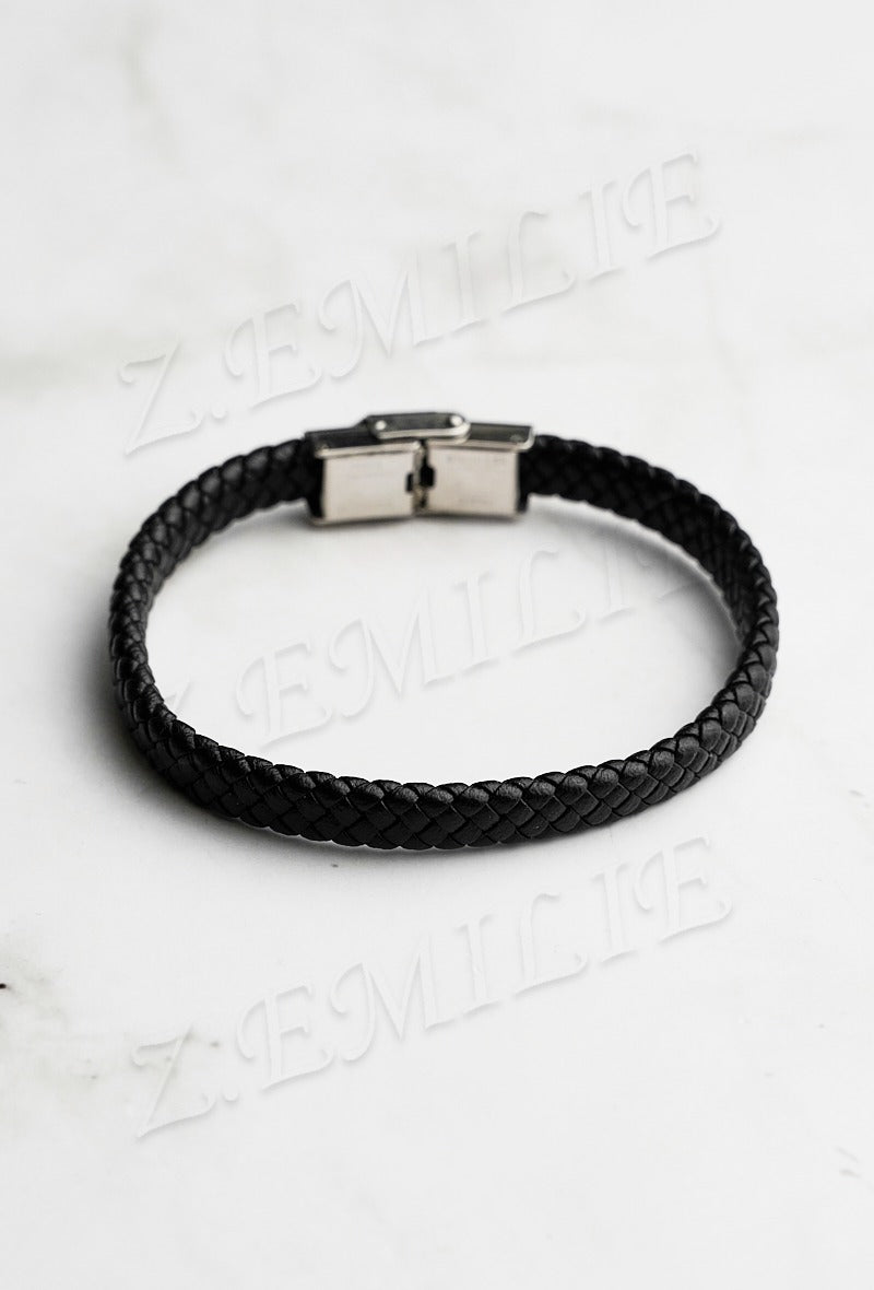 Bracelet cuir tressé