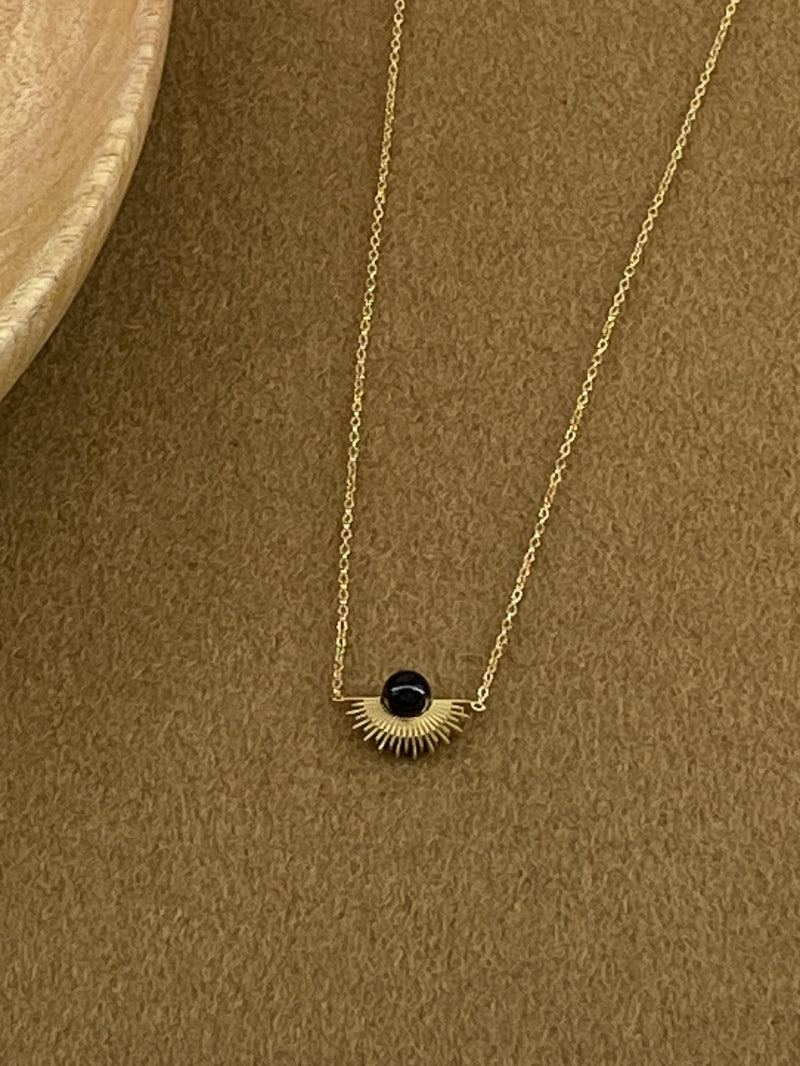 Collier demi soleil avec pierre